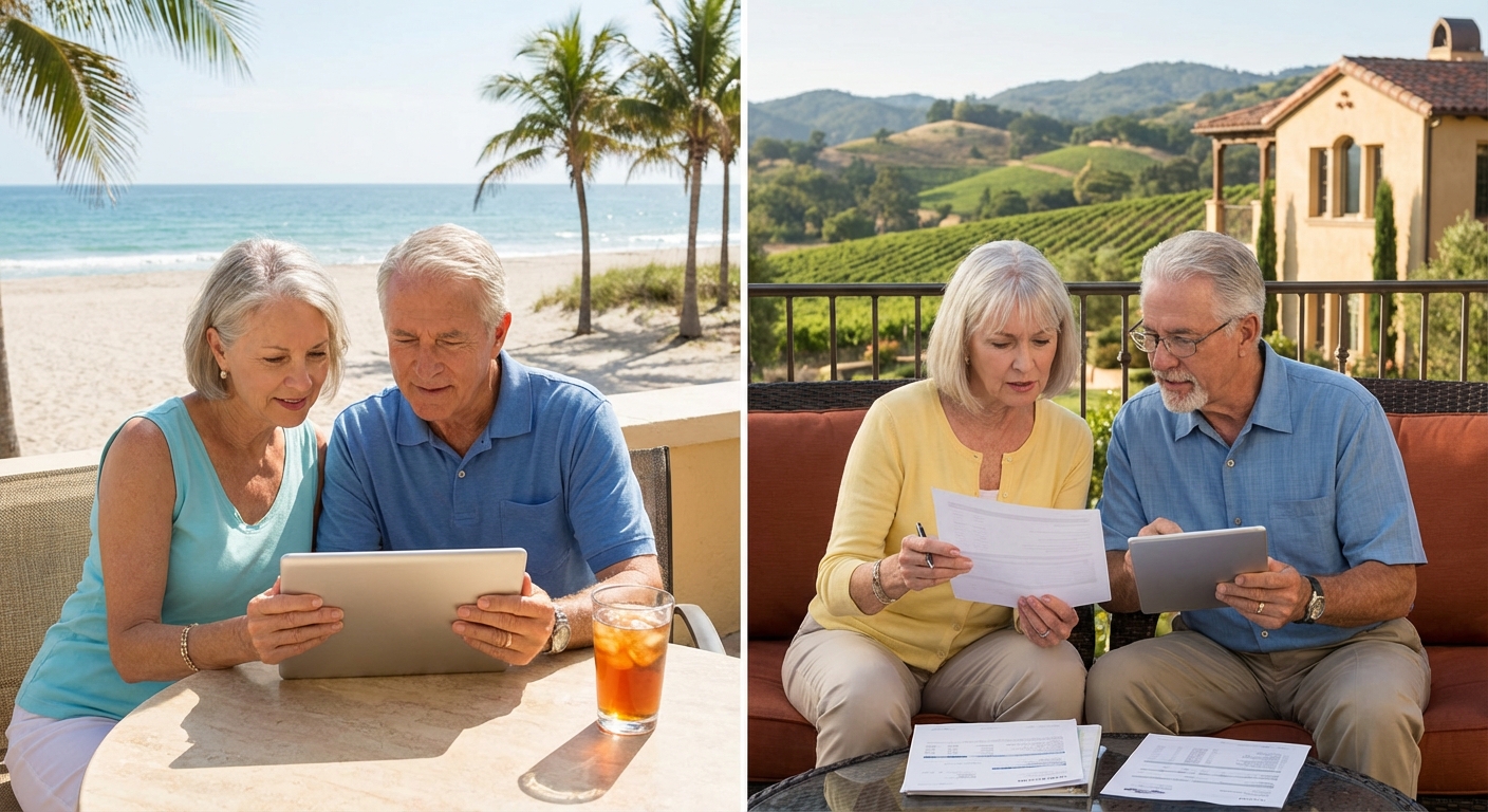 Photorealistic image representing annuities as a retirement income strategy in Florida and California