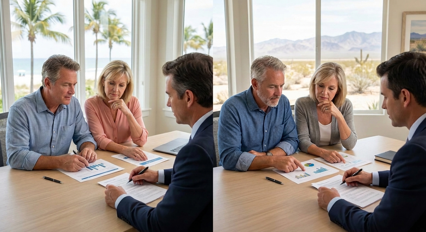 Health insurance planning before retirement in Florida and California, including coverage options and strategies for early retirees.